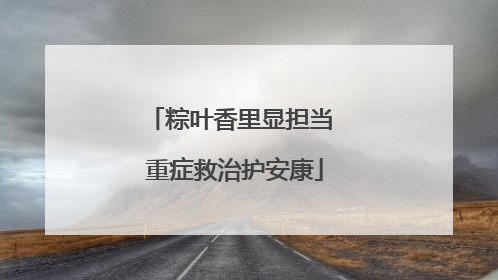 粽叶香里显担当 重症救治护安康